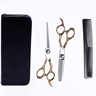 DYB Nożyczki do strzyżenia włosów ze stali nierdzewnej 440 profesjonalny sprzęt do salonu fryzjerskiego fryzjerskiego fryzjerskiego cięcia włosów nożyce do przerzedzania włosów 15 cm zestaw do strzyżenia dla mężczyzn i kobiet 826