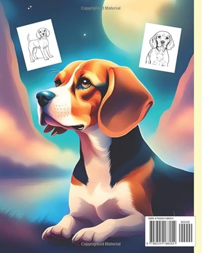 Beagle Coloring Book: Fun and Easy Dogs Coloring Pages For Kids, Girls, Boys, Teens, Adults / Best G