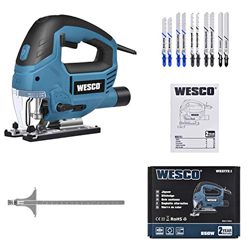 Stichsäge 850W, elektrische Stichsäge & LED, 3000SPM, 6-Gang-Vorwahl, 10 Klingen, 4-Position-Orbitalaktion… – Bild 8