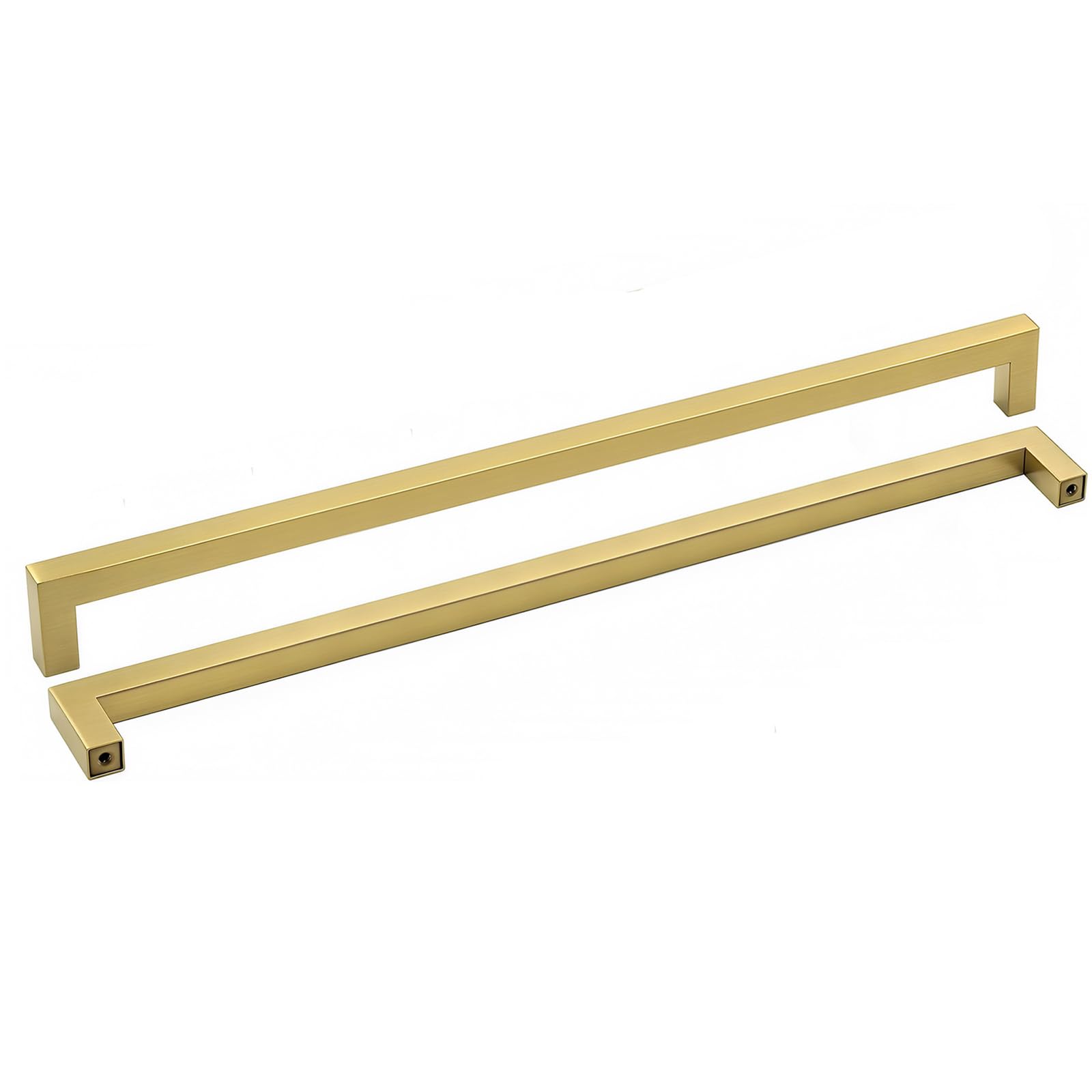 Goldenwarm 2 Pack Brass Cupboard Handles Gold Kitchen Drawer Handles, Stainless Steel, 458mm Hole Centers