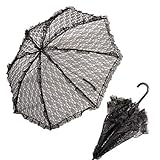100% Polyester PARTY DISCOUNT Schirm aus Spitze, schwarz, ø 83 cm