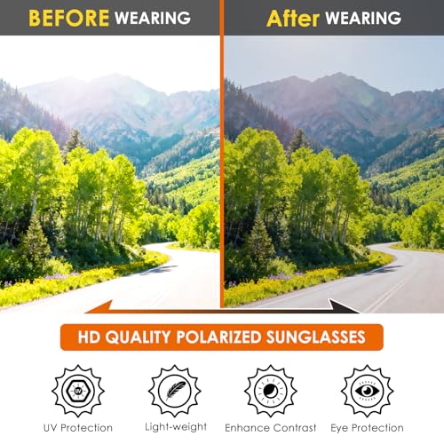 Image of Night Driving Glasses Fit Over for Men Women, Anti Glare Polarized Night Vision Driving Glasses HD Yellow Lens