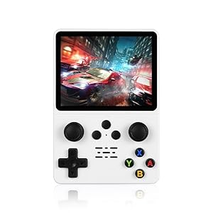 QuantumG – R35S Retro Handheld Game Console with 3.5 Inch IPS HD Display, Linux System, 64GB Inbuilt Games – Compact Pocket Video Game (White)