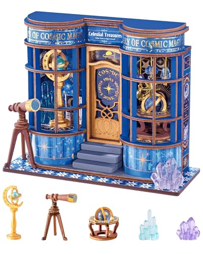 Rolife Casa de Muñecas Serie Mini Tienda Casa en Miniatura de Madera Maquetas para Construir Book Nook Kit Decoración de Interiores Regalo de Cumpleaños para Adultos (Tienda de Astronomía)