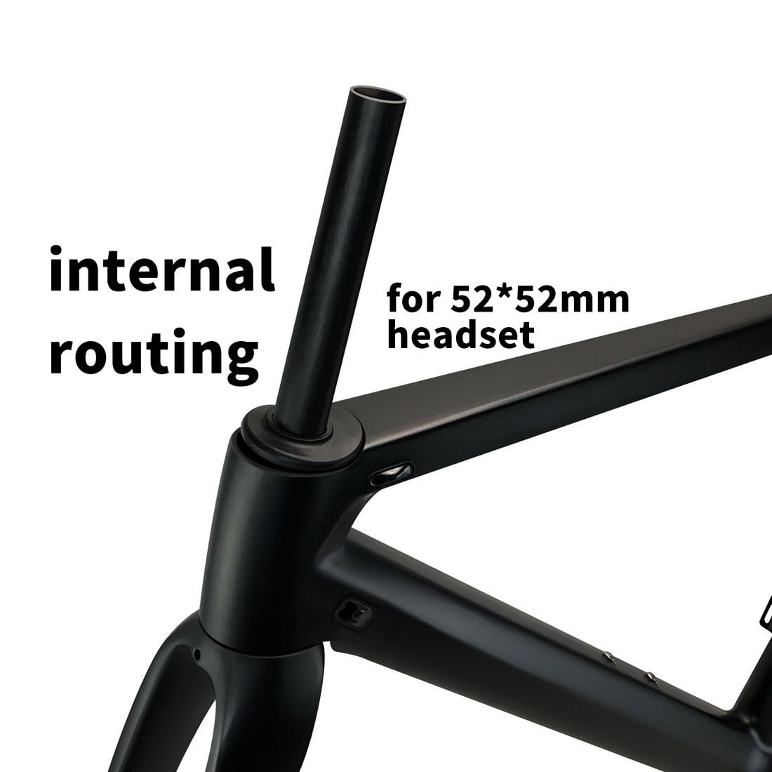 700C Carbonio Telaio per Bici da Corsa 46/48/50/52cm Freno C Vento Rotto Telaio Bici QR 100mm/130mm Leggero Set Telaio Bicicletta Percorso Interno Completo (Size : 48CM)