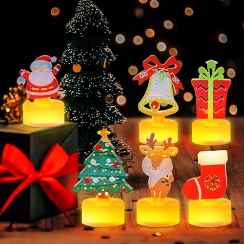 Weihnachtsdeko mit Kerzen 22 SPERMUOY Weihnachtsdeko LED Kerzen - 6 Stück Flammenlose...