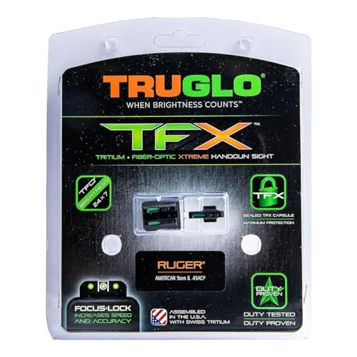 Image of TRUGLO TFX Handgun Sight | Durable Shock-Resistant Compact Brightly Glowing Tritium & Fiber-Optic Xtreme Day /Night Sight for Handguns