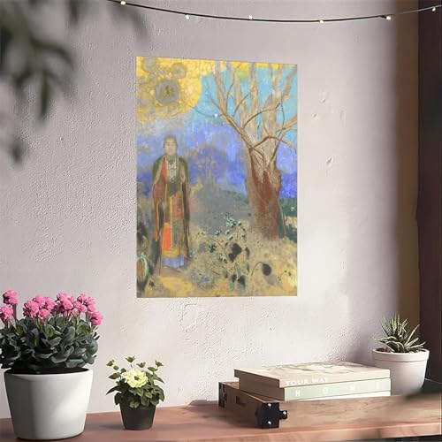 Bouddha Odilon Redon impression toile déco murale chambre moderne sans cadre 30x45 - 6