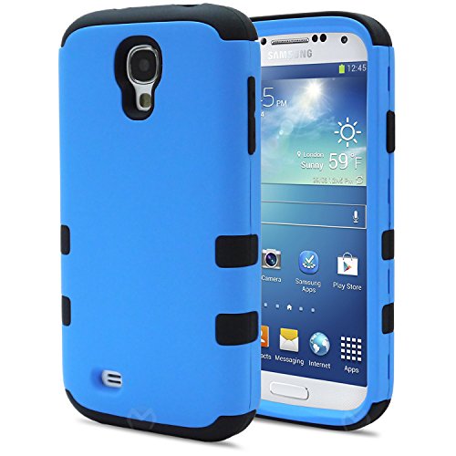 Galaxy S4 Case, MagicMobile Hybrid Impact Shockproof Cover Hard Armor Shell and Soft Silicone Skin Layer [ Blue - Black ] with Screen Protector and Stylus
