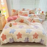 MorroMorn Twin Bedding Sets, Twinkle Stars Duvet Cover Set, Fluffy Comforter Covers Blanket Ultra Soft Kawaii Cute Unicorn for Girls Kids Toddler Teen Women Twin/Twin XL Size