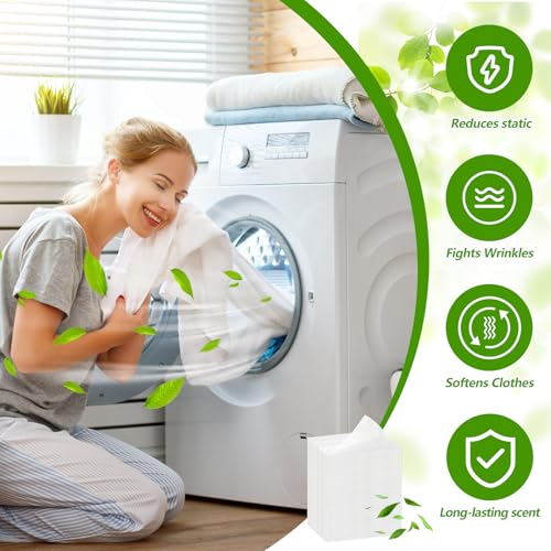 Image of 600 Count Dryer Sheets Bulk Fabric Softener, Unscented Dryer Sheets