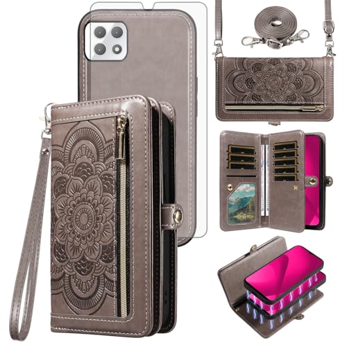 Étui T-Mobile Revvl 7 5G fleuri pour organiser vos cartes lors de vos sorties