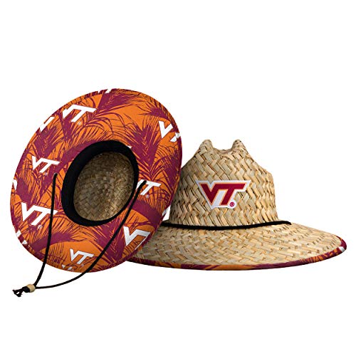 Image of FOCO Men's NCAA College Team Logo Floral Straw Sun Hat