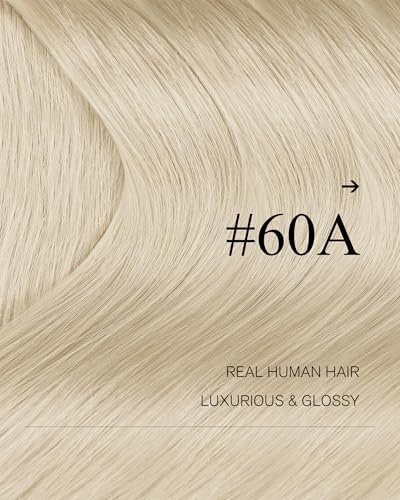 Image of YoungSee Weft Hair Extensions Human Hair Platinum Blonde Sew in Hair Extensions Dyable Blonde Hair Extension Weft for Natural Volume and Full Coverage 18 Inch 100g
