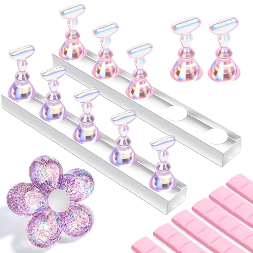Image of Makartt Nail Stand for Press On: Nails Display Holo Purple & Pink