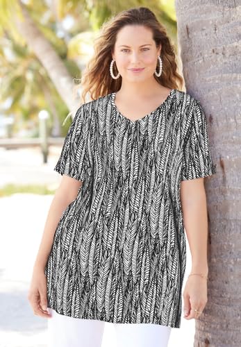 Catherines Women's Plus Size Easy Fit Short Sleeve V-Neck Tunic4
