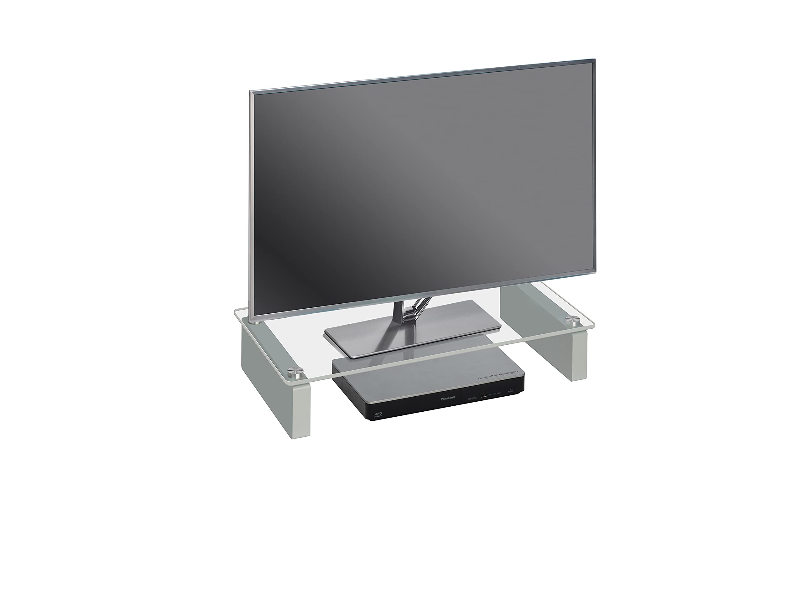 MAJA Möbel Media - Tavola TV in vetro trasparente, 60 x 27,60 x 12,20 cm