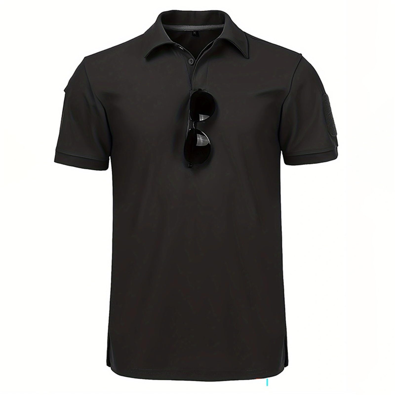 Polos Pour Hommes Lot de 5 chemises d'été à manches courtes for homme, respirantes et à séchage rapide, idéales for le sport et le travail, avec possibilité d'accrocher des lunettes. Pour Le Golf(Mixe