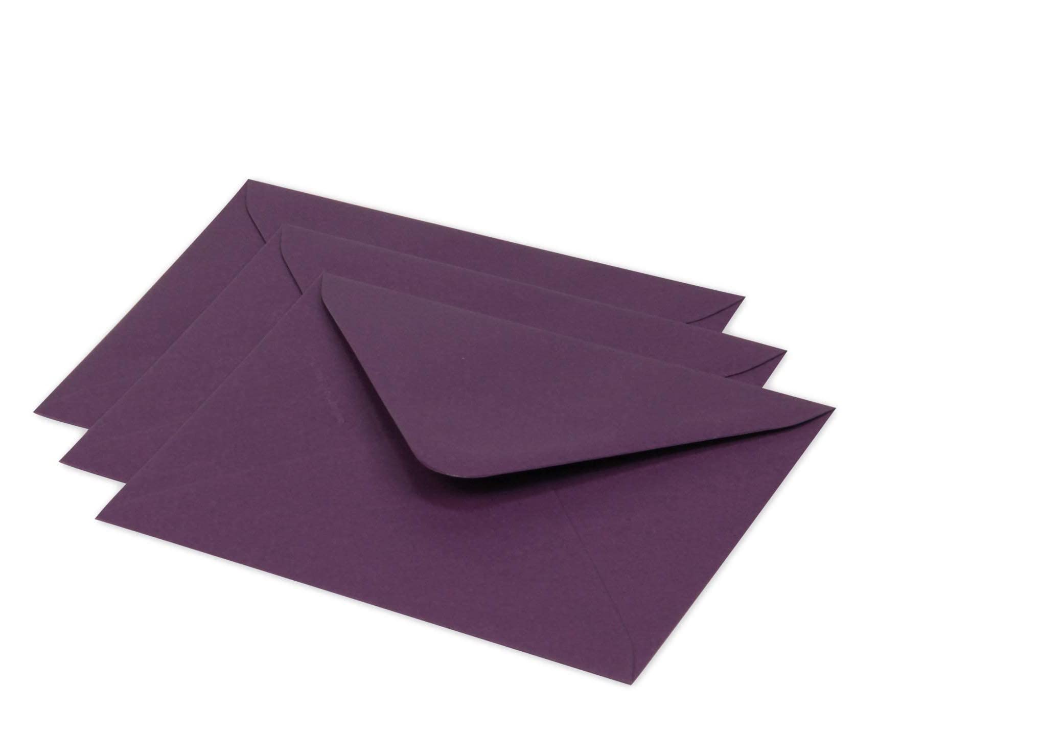 Clairefontaine 60124C Pack of 20 Gummed Envelopes Format 12.5x13.8cm 120g/m² Blackcurrant Invitation Event Correspondence Pollen Range Premium Smooth Paper