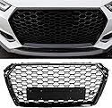 AJIH Auto Kühlergrill für Audi A4/S4 B9 2017 2018 2019, Passgenau Frontstoßstange Front Kühlergrille Rahmen Exterior Dekoration Zubehör