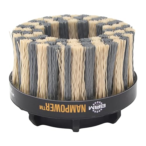 Image of Brush Research ADD10038320 Nampower Dot Type Abrasive Disc Brush, Combination Silicon Carbide /Ceramic Filament, 100mm Diameter, 38mm Bristle Length (Pack of 1)
