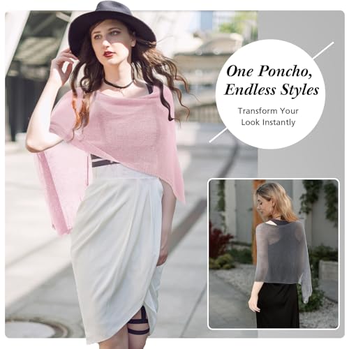 Image of Women Sheer Poncho Shrug Summer Sheer Blouse Top Lightweight Poncho Bolero for Evening Dress
