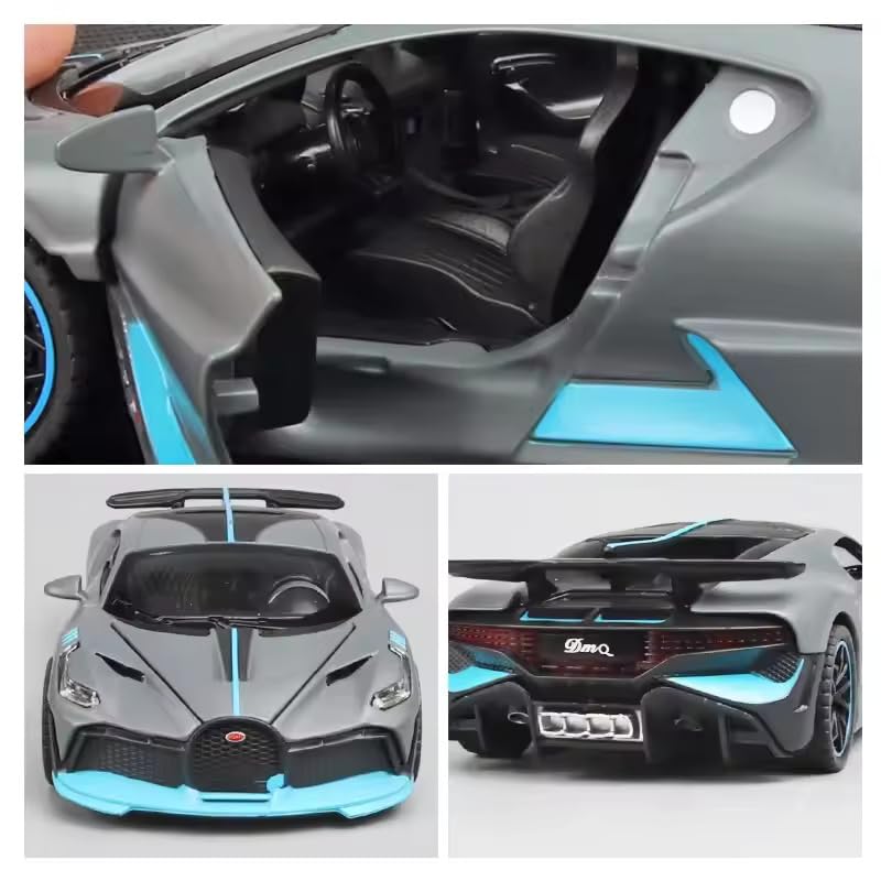 Image of Diecast Bugatti Divo Toy Car - 1:32 Scale Alloy Supercar with Lights & Sound, Pull-Back Action Die-Cast Vehicle for Kids, Boys, Car Lovers & Collectors (Multicolor)