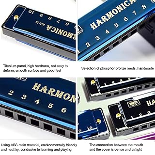 Osuter 2 Pièces Harmonica Diatonique,Harmonica en Do à 10 Trous avec Boîte Instrument de Musique Harmonica pour… - Les Beatles, Paul McCartney, John Lennon, RIngo Starr, George Harrison Osuter 2 Pièces Harmonica Diatonique,Harmonica en Do à 10 Trous avec Boîte Instrument de Musique Harmonica pour… – Image 3