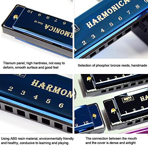 Osuter 2 Pièces Harmonica Diatonique,Harmonica en Do à 10 Trous avec Boîte Instrument de Musique Harmonica pour… - Les Beatles, Paul McCartney, John Lennon, RIngo Starr, George Harrison Osuter 2 Pièces Harmonica Diatonique,Harmonica en Do à 10 Trous avec Boîte Instrument de Musique Harmonica pour… – Image 4