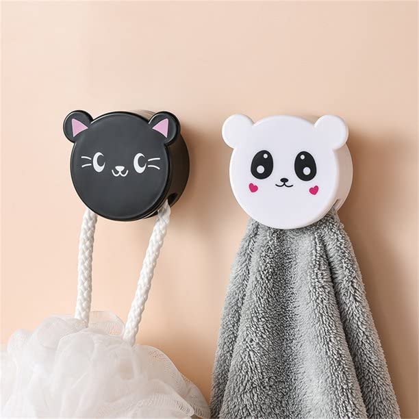 Image of KPNG Cute Cartoon Towel Cloth Wall Clip Holder Simple One Press Towel Storage Rack Wall Hook Lovely Animal Button Storage Hook Random (Pack of-1 Color May Very)