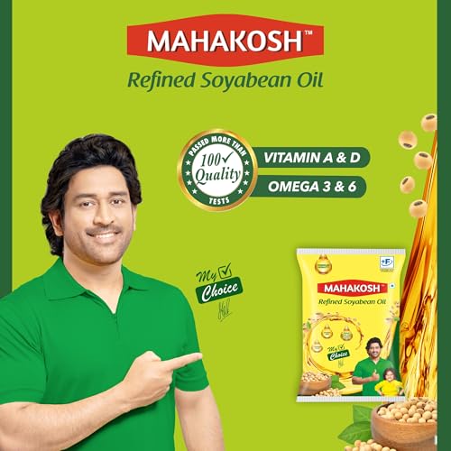 Image of Mahakosh Refined Soyabean Oil 770 /750 G Pouch (Weight May Vary)