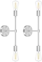 Vista 9 de FadimiKoo Lámparas de pared doradas de 2 luces, lámparas de tocador de baño sobre el espejo, iluminación moderna de latón cepillado para interiores