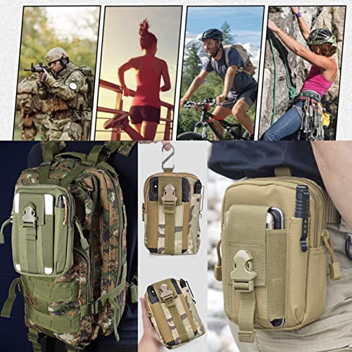 ZhaoCo Taktische Hüfttaschen, Nylon Militär Kompakt MOLLE EDC Tasche Gürteltasche Beutel Taille Taschen für Gadget-Dienstprogramm Handy Camping Wandern und Reisen - Schwarz