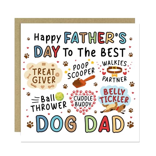 RED OCEAN Happy Fathers Day Card From The Dog Fathers Day Card For Best Dog Dad Best Dad For Him Funny Owner
