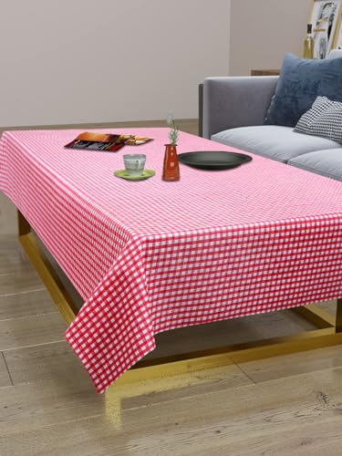 Image of Dakshya Industirs PVC Waterproof Table Cover 36x54 Inch Floral Printed Center Table Cover Washable Plastic Table Sheet Oilproof Dining Table Cover for Coffee Table Living Room Home (Golden Bloom)