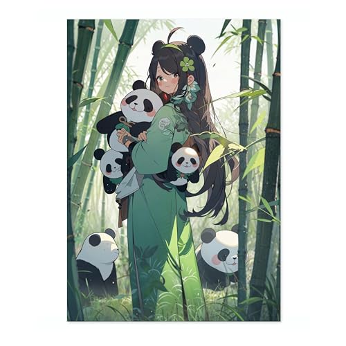 Affiche Anime Jeune Fille Panda image toile manga pour déco maison