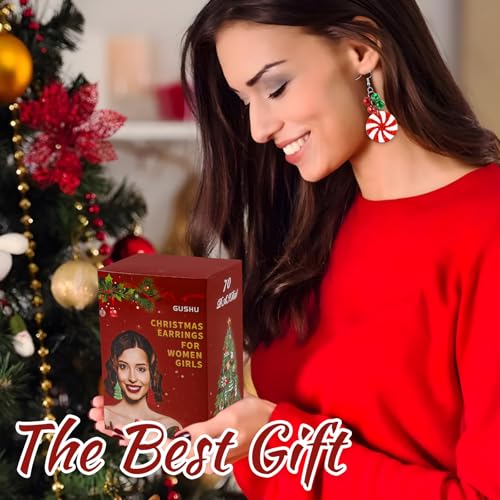 Gushu Women's 70-Pair Christmas Earrings Set - image 7
