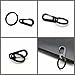 Key Chain Carabiner Clip Retractable Ring Set NUBARKO Titanium Pants for Men Women(Black)