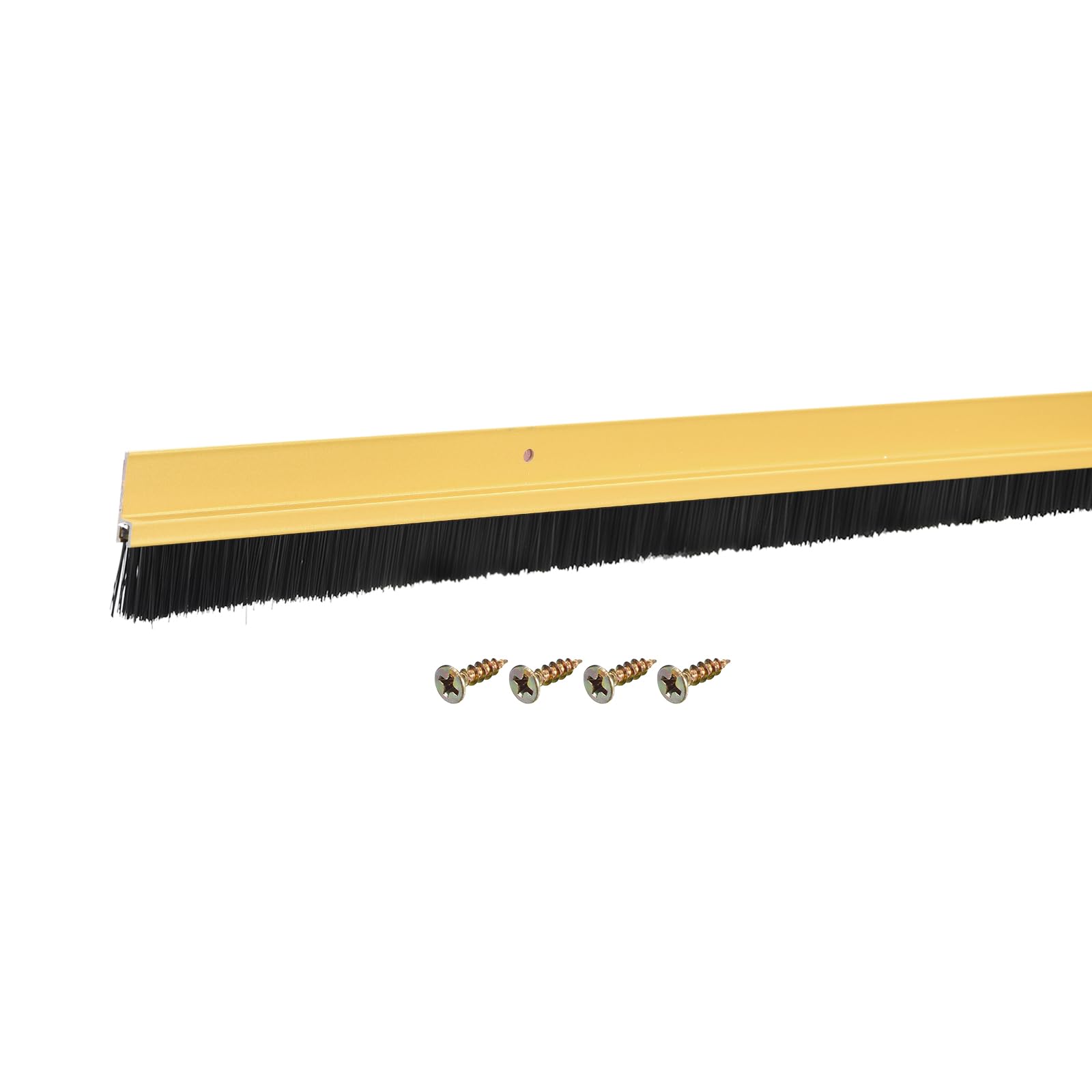uxcell Door Brush Bottom Sweep H-Shape Aluminum Alloy Base with 0.8-inch PP Brush for Home, Industrial (35-inch L, Golden)