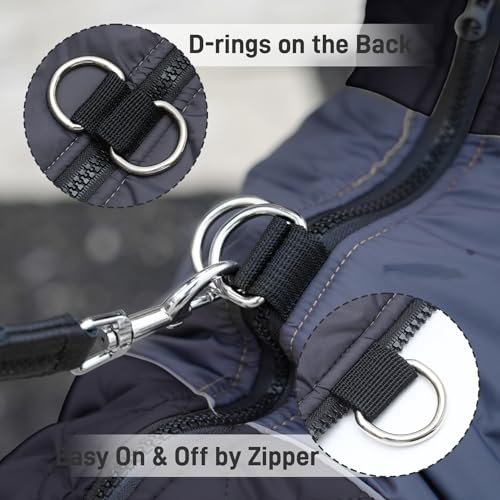 JoyDaog Warmer Fleece-Hundemantel, Hundejacke, Hundekleidung für kleine Hunde, D-Ringe, wasserdichte Welpenjacke für kalten Winter, schwarz, XS