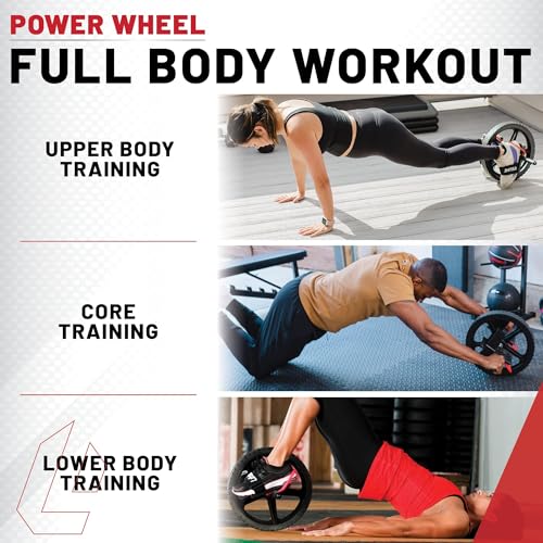 Image of Lifeline Power Wheel for Full Body Functional Fitness - Strengthen Abs, Core, Lower & Upper Body with Foot Straps