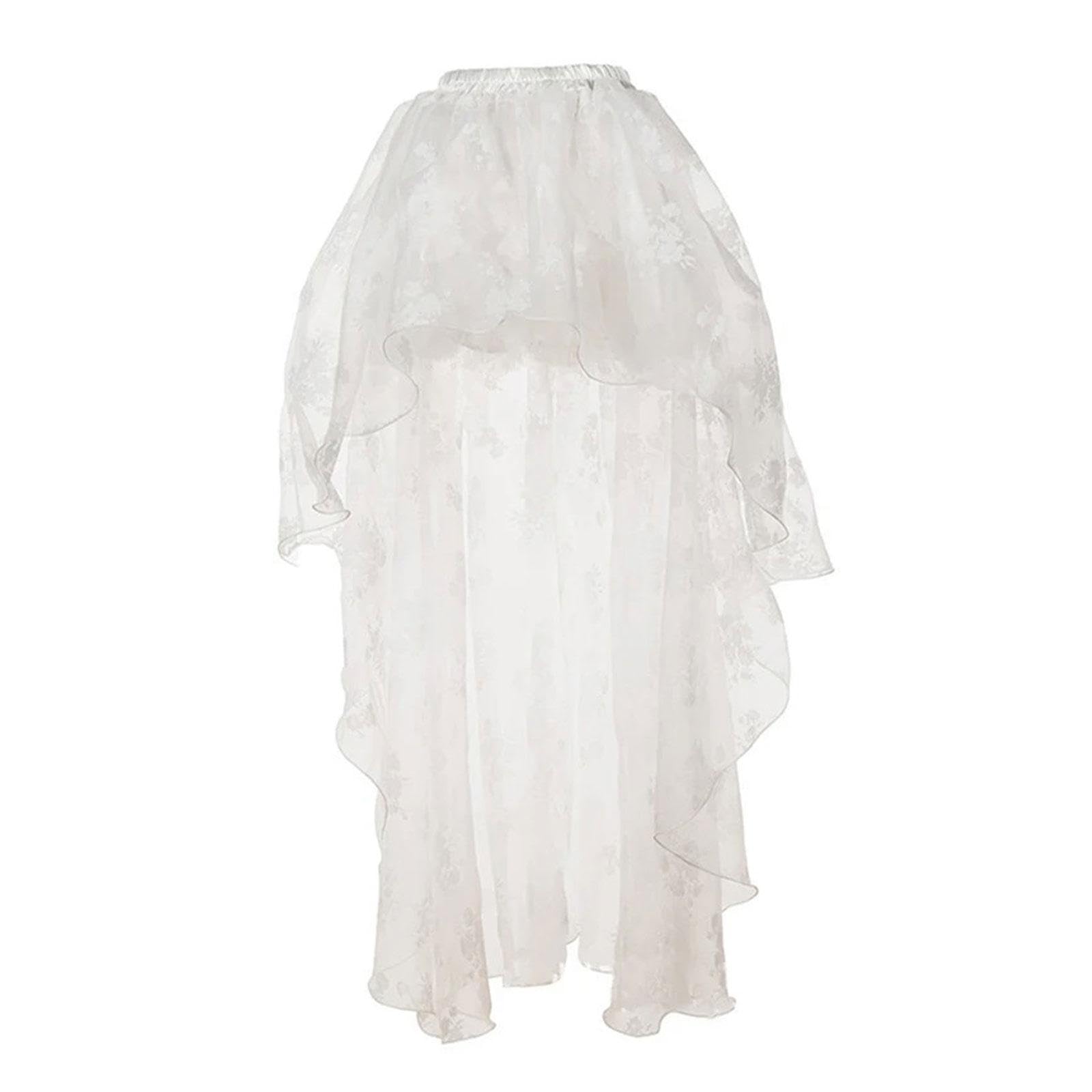 LOVIVER Jupes Tutu Hautes et Basses pour Femmes, Jupe en Tulle en Maille superposée, Jupes à Queue d'aronde à la Mode pour fête, Spectacle sur scène, Cocktail