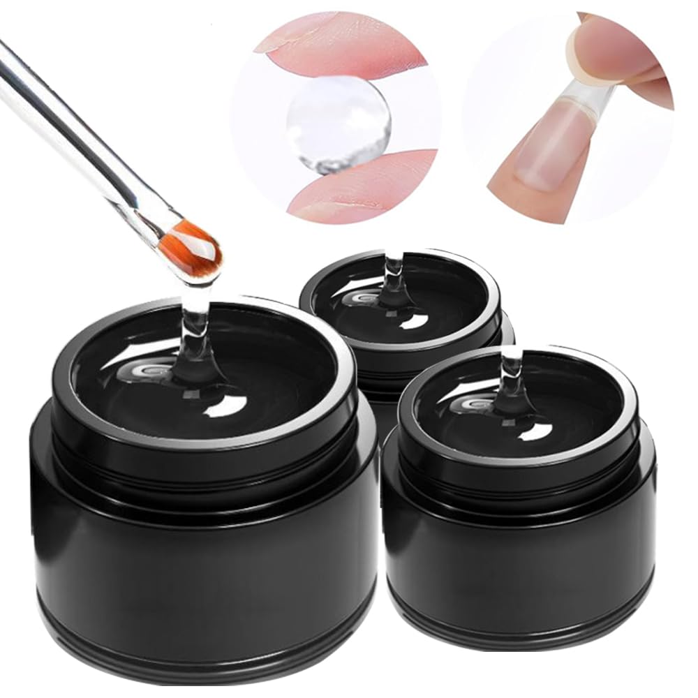 Solid Nail Glue Gel for Press On Nails Fake Nails Strong Clear Nail Tips Hard Gel for False Nails Nail Art DIY Home, UV Light Cured (Solid Glue for False Nail Tips, 15ml)
