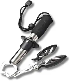 Alicate de Pesca Profissional, Kit com 2 Alicates, Multifuncional para Remoção de Anzóis, Corte de Linha e Contenção de Peixes para Pesca em Água Doce e Salgada