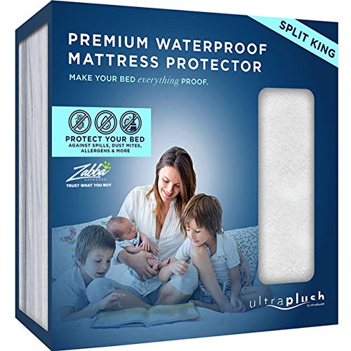 UltraPlush Premium Waterproof Mattress Protector, Luxurious, Soft & Comfortable, Protects Against Dust Mites