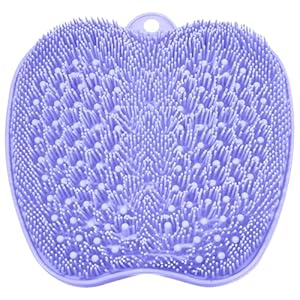 BESKAR Shower Foot Scrubber Mat with Non-Slip Suction Cups, Foot Spa Brush for Cleaning & Exfoliating Your Feet No Bend, Foot Points Reflexology Mat for Relax Your Feet