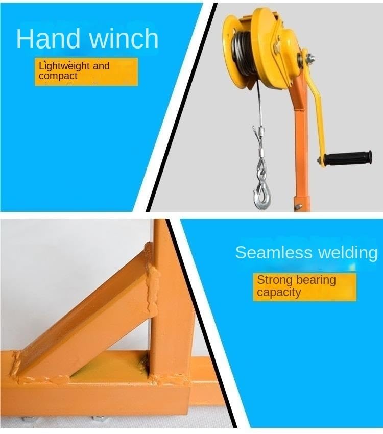 Cabrestante Manual con Soportes Plegables y Cuerda 49FT miniatura 5