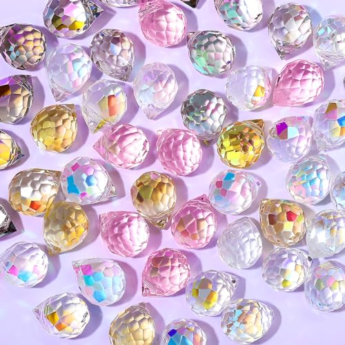 Twpribarn Crystal Beads 50pcs Glass Beads Assorted Crystal Beads for Jewelry Making Shiny Teardrop Shape Jewelry Beads Glass Beads Bulk for DIY Craft Necklace Bracelet Earring(8x10mm Mixed Colors)
