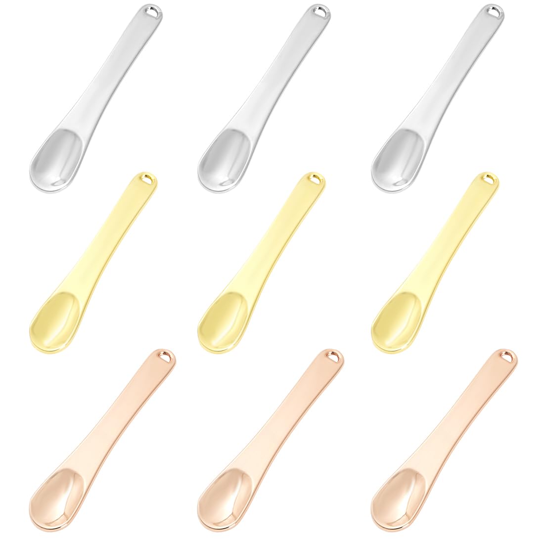 WeddHuis 9 Pezzi Mini spatola per trucco in metallo - viso spatola per maschera, crema e lozioni idratanti per la cura della pelle e l'applicazione cosmetica del viso