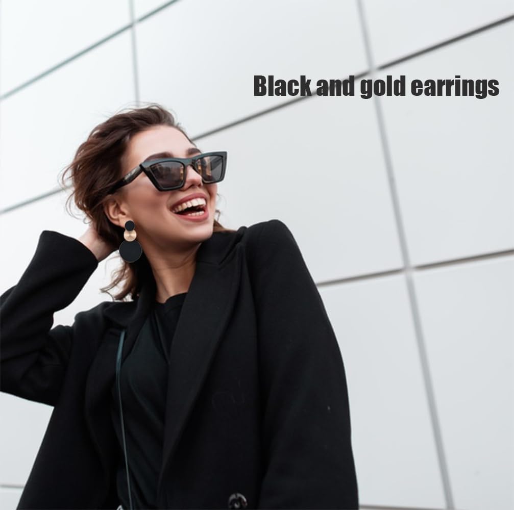 80s Neon Earrings for Women Round Disco Dangle Drop Earrings Lightweight Bohemia Statement Geometric Round Earrings Fashion Retro Jewelry Costume Party - Image 2